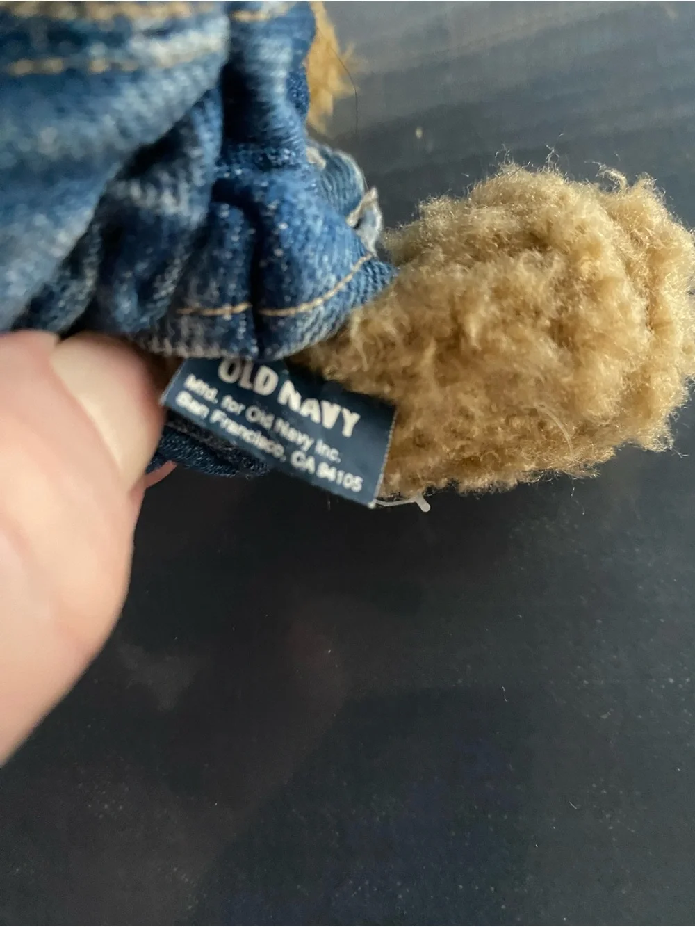 Old Navy Plush Toy Dog Cowboy Hat Jeans Jacket 6 Inch Branie Curly Hair Puppy